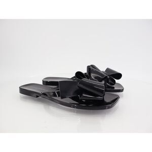 Jeffrey Campbell Sugary Jelly Bow Thong Sandals Black Size 6 Slide Slip On Flat